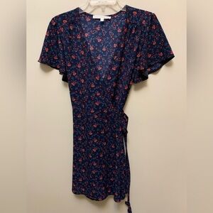 PEPPER & ZOE Basically New Floral Wrap Dress in Navy and Red